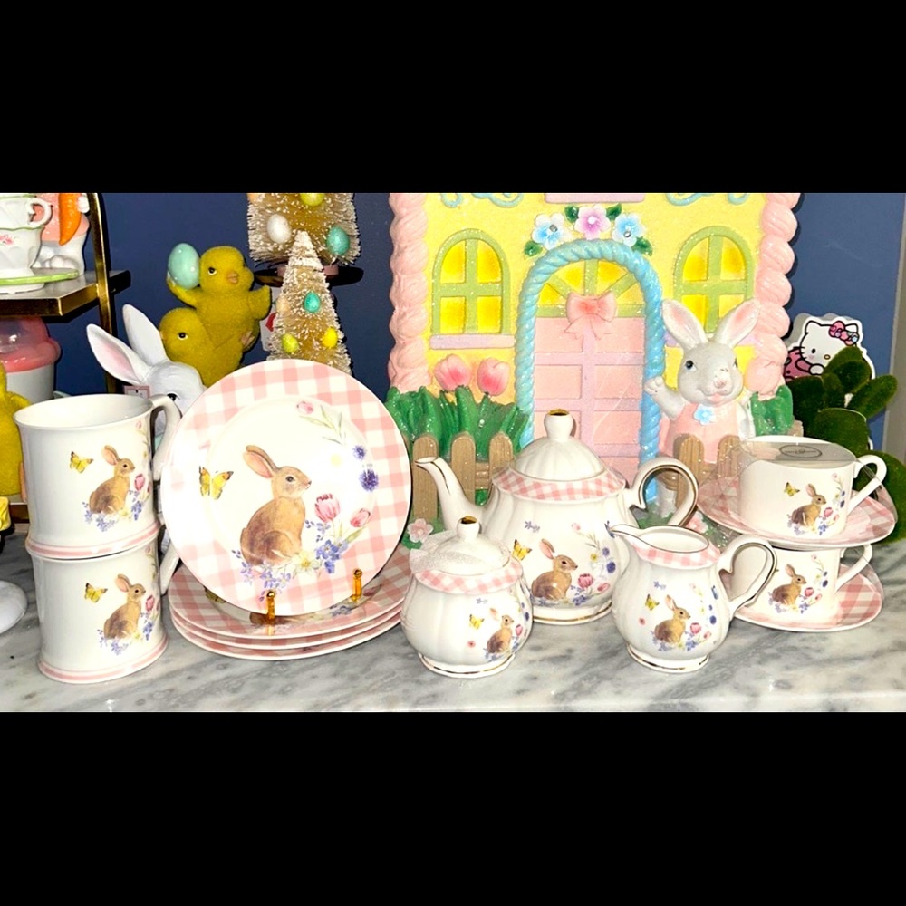 Easter bunny serve ware set